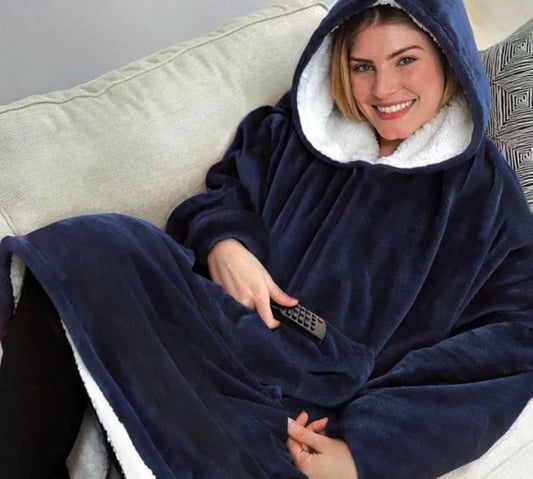 Fluffy Lined Hooded Blanket – Maximum Comfort Anytime!